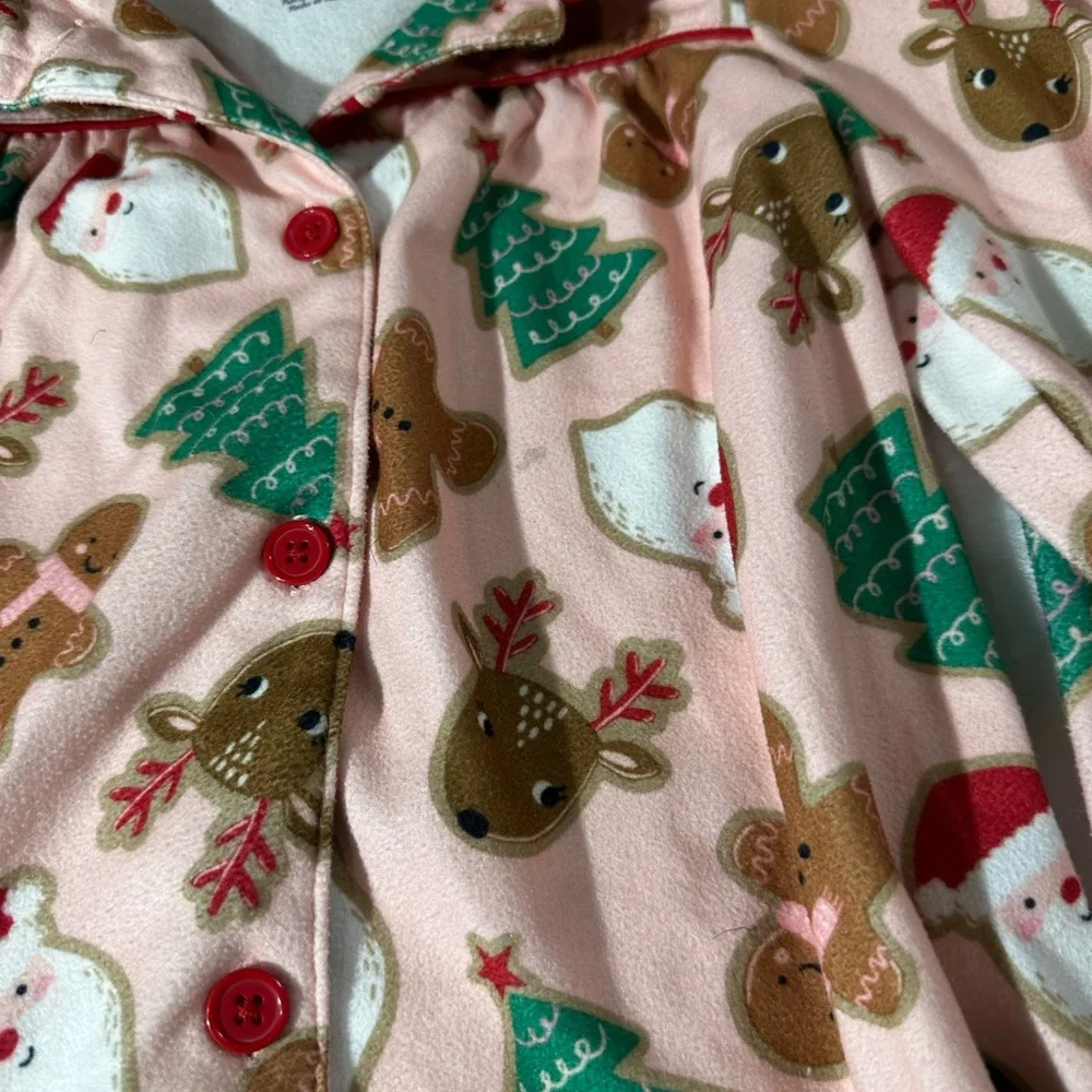 Carters pink button down Christmas PJ set & Christmas tees with legging 5t